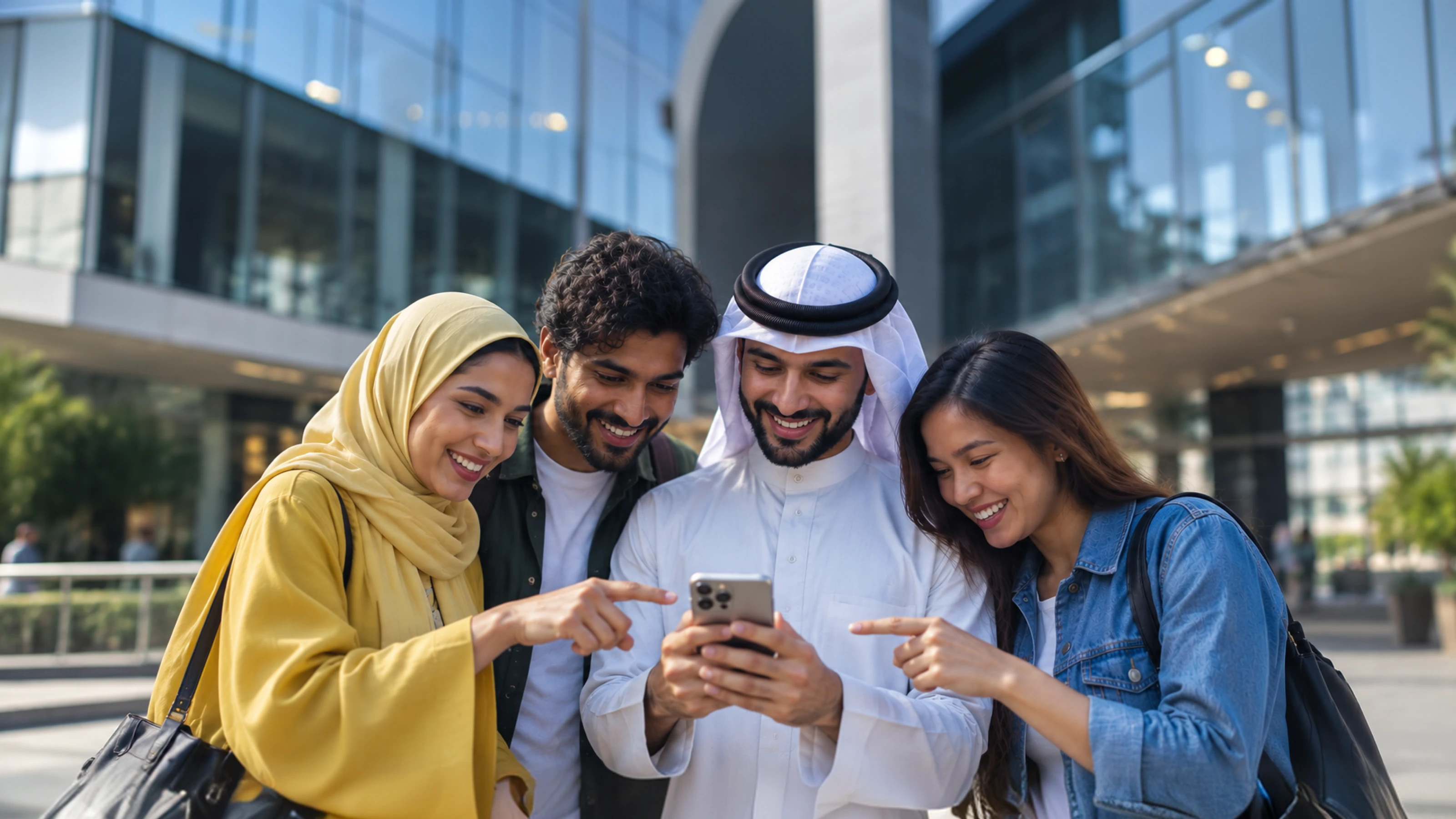Friends using Kwik Pay together in Kuwait